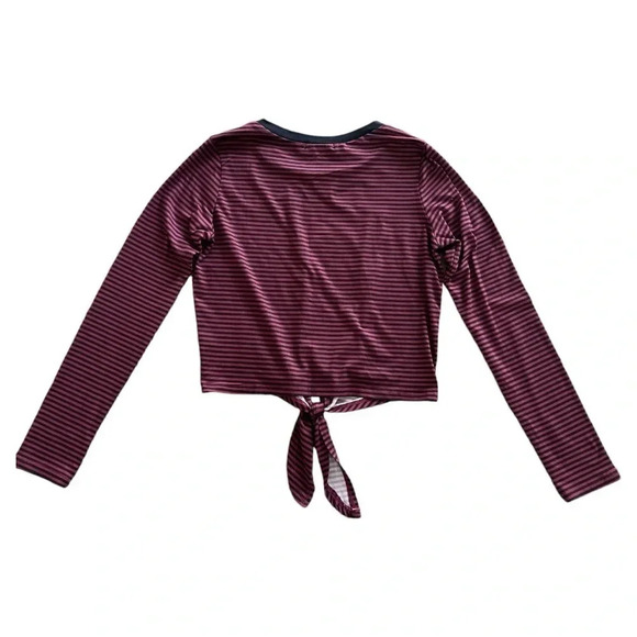 Active USA striped long sleeve tie top size Small - Picture 2 of 4